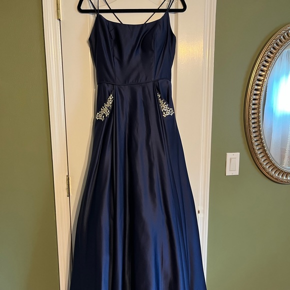 David's Bridal Dresses Royaldeep Blue Prom Dress Poshmark